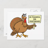 Danke für Vegetarier Feiertagspostkarte (Vorne/Hinten)