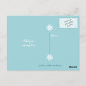 Danke für Weihnachtsgeschenke blau mit Schneeflock Postkarte (Rückseite)
