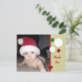 Danke für Weihnachtsgeschenke grün mit Foto Ankündigungspostkarte (Stehend Vorderseite)