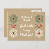 Danke für Weihnachtsgeschenke mit Schneeflocken Postkarte (Vorne/Hinten)