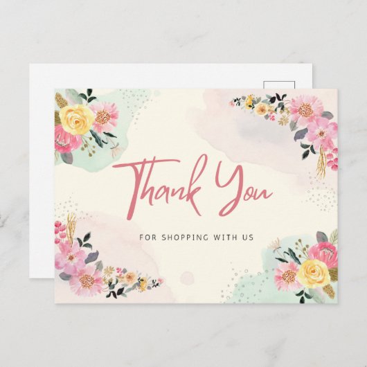 Danke fürs Einkaufen Postkarte (Vorne/Hinten)