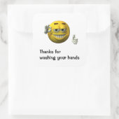 Danke fürs Händewaschen Quadratischer Aufkleber (Tasche)