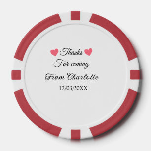 Danke fürs Kommen Add Name Text Nachricht  Pokerchips