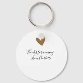 Danke fürs Kommen Add Name Textnachricht goldenes  Schlüsselanhänger