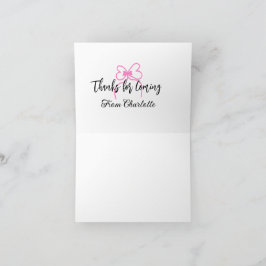 Danke fürs Kommen add name Textnachricht rosa Schl