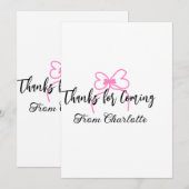 Danke fürs Kommen Add Name Textnachricht rosa Schl (Vorne/Hinten)