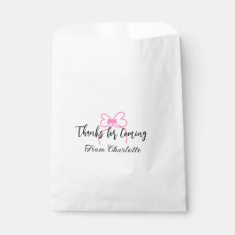 Danke fürs Kommen add Name Textnachricht rosa Schl Geschenktütchen