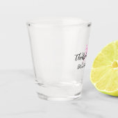 Danke fürs Kommen add Name Textnachricht rosa Schl Schnapsglas (Links)