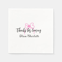 Danke fürs Kommen Add Name Textnachricht rosa Schl Serviette