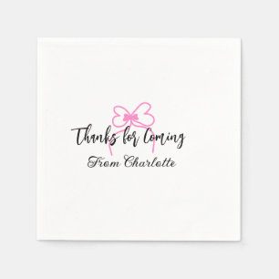 Danke fürs Kommen Add Name Textnachricht rosa Schl Serviette