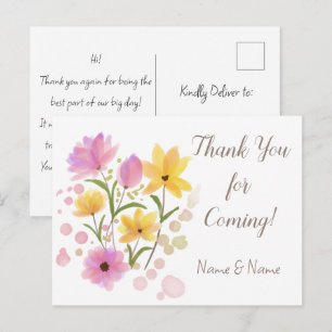Danke fürs Kommen Benutzerdefinierter Name & Nachr Postkarte