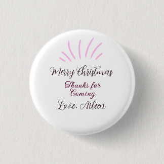 Danke fürs Kommen Frohe Weihnachtsfeiertage pink Button
