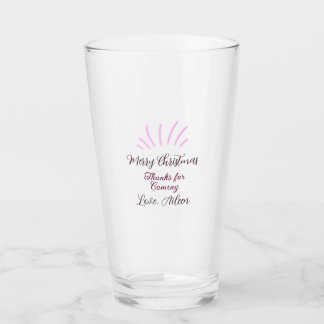 Danke fürs Kommen Frohe Weihnachtsfeiertage pink Glas