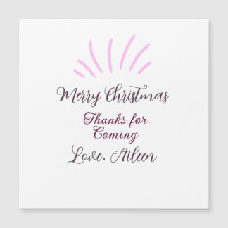 Danke fürs Kommen Frohe Weihnachtsfeiertage pink Magnetkarte