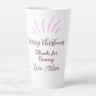 Danke fürs Kommen Frohe Weihnachtsfeiertage pink Milchtasse