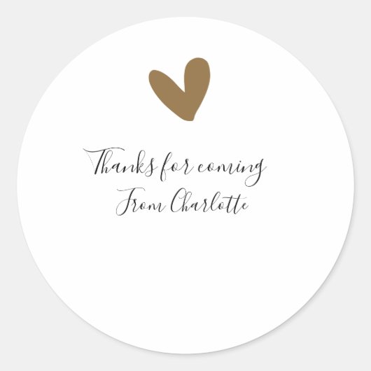 Danke fürs Kommen. Fügen Sie Namen, Textnachricht, Runder Aufkleber (Vorderseite)