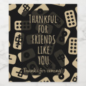 Danke fürs Kommen | Mahjong Weinetikett (Einzelnes Label)