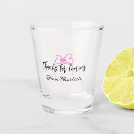 Danke fürs Kommen Name des Textes Nachricht rosa S Schnapsglas