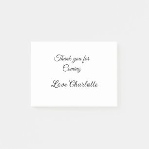 Danke fürs Kommen Name Nachricht Post-it Klebezettel