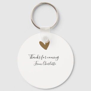 Danke fürs Kommen Name SMS goldenes Herz Schlüsselanhänger