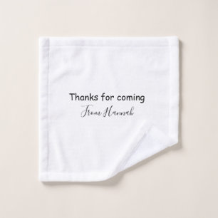Danke fürs Kommen Name Text Nachricht Babyshower Waschlappen
