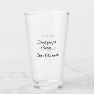 Danke fürs Kommen Name Text Nachricht  Glas