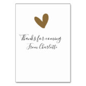 Danke fürs Kommen Name Text Nachricht goldenes Her (Rückseite)