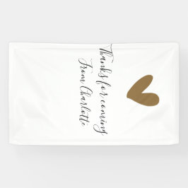 Danke fürs Kommen Name Text Nachricht goldenes Her Banner