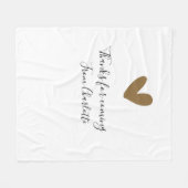 Danke fürs Kommen Name Text Nachricht goldenes Her Fleecedecke (Vorderseite (Horizontal))