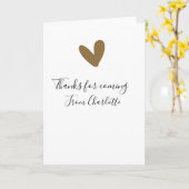 Danke fürs Kommen Name Text Nachricht goldenes Her Karte (Gelbe Blume)