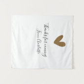 Danke fürs Kommen Name Text Nachricht goldenes Her Wandteppich (Vorderseite (Horizontal))