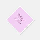 Danke fürs Kommen Name Text Nachricht Mauve Serviette (Ecke)