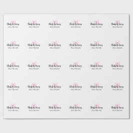 Danke fürs Kommen Name Text Nachricht rosa Schleif Geschenkpapier