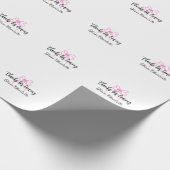 Danke fürs Kommen Name Text Nachricht rosa Schleif Geschenkpapier (Ecke)