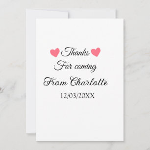 Danke fürs Kommen Name Textnachricht  Einladung