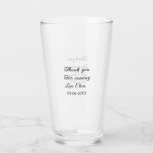 Danke fürs Kommen Name Textnachricht  Glas