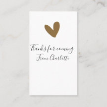 Danke fürs Kommen Name Textnachricht goldenes Herz