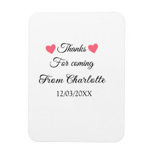 Danke fürs Kommen Name Textnachricht  Magnet