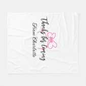 Danke fürs Kommen Name Textnachricht rosa Schleife Fleecedecke (Vorderseite (Horizontal))
