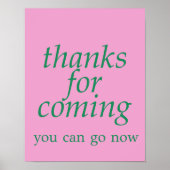 Danke fürs Kommen Poster (Vorne)