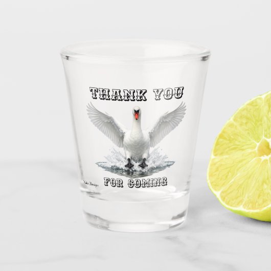 danke fürs Kommen Schnapsglas (Vorderseite)
