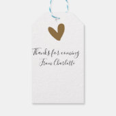 Danke fürs Kommen Vorname Nachname SMS goldenes He Geschenkanhänger (Rückseite)