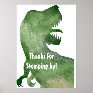 Danke fürs Vorbeikommen - Dino Party Poster