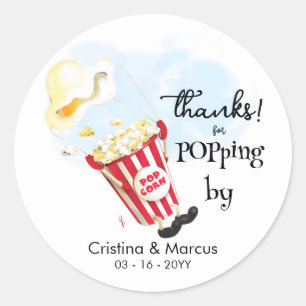 Danke fürs Vorbeikommen Popcorn-Event Runder Aufkleber