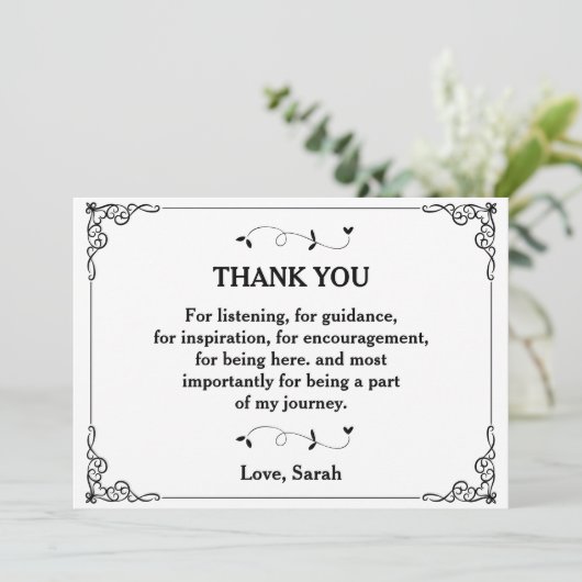 Danke fürs Zuhören, für den Leitfaden Einladung (Stehend Vorderseite)