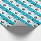 Danke Fußball Coach Aqua Blue Stars Ball Geschenkpapier (Ecke)