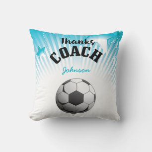 Danke Fußball Coach Aqua Blue Stars Ball Kissen