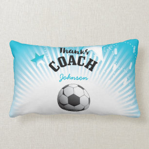 Danke Fußball Coach Aqua Blue Stars Ball Lendenkissen