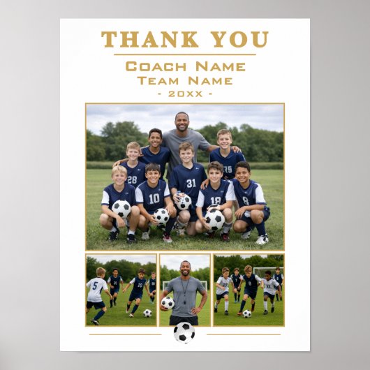 Danke Fußballmannschaft Trainer Geschenk Poster (Vorne)