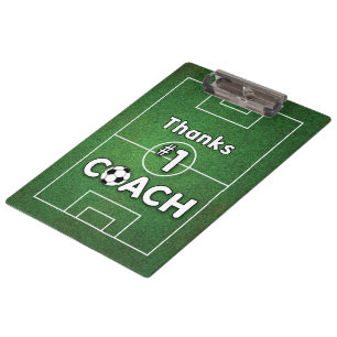 Danke Fußballtrainer Grasfeld Klemmbrett